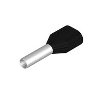 Weidmuller Twin Insulated bootlace ferrules, black, 1.5mm