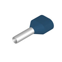 Weidmuller Twin Insulated bootlace ferrules, blue, 2.5mm