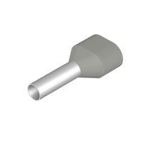 Weidmuller Twin Insulated bootlace ferrules, grey, 4mm