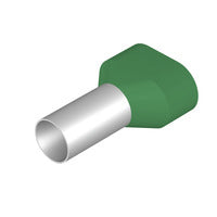 Weidmuller Twin wire-end ferrule, green, 16mm
