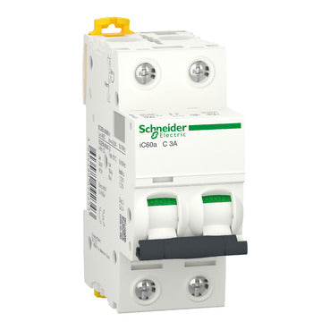 Schneider Mini circuit breaker, C-curve, 2-pole, 3A