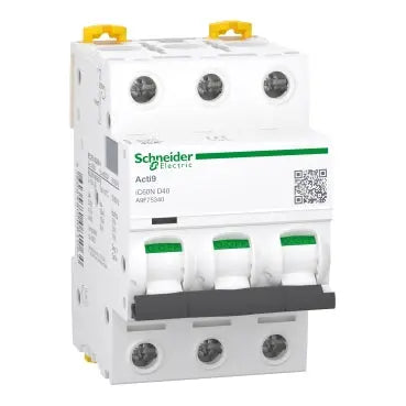 Schneider Miniature circuit-breaker, 3-pole, D-curve, 10kA, 40A