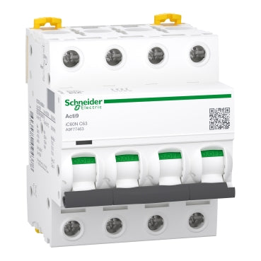 Schneider Miniature circuit-breaker, thermal magnetic, 4 pole, 63A