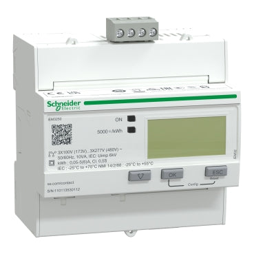 Schneider Energy meter, external CT, Din rail, clip-on