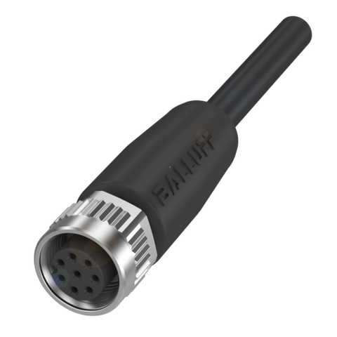Balluff Cordset, M12 female 0deg A-code, 8-pin, 2m Balluff