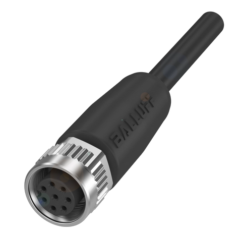 Balluff Cordset, M12, Female, 0deg, A-code, 8-pin, 10m