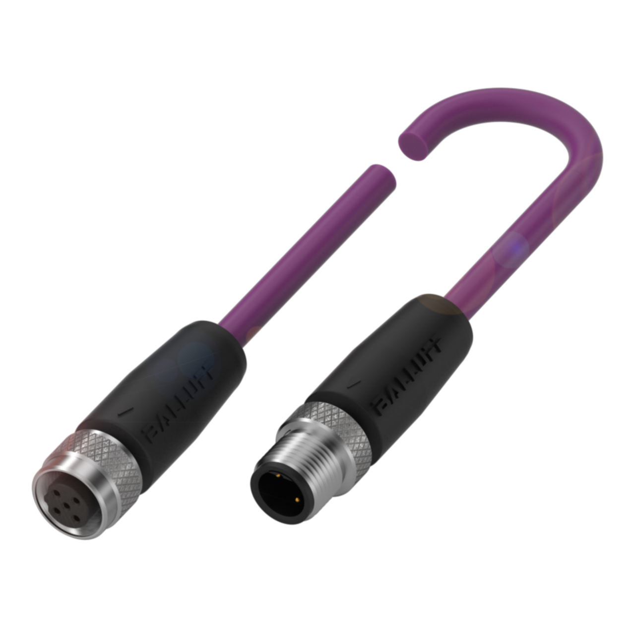 Balluff Cordset, M12 female 0deg B-code 5-pin / M12 male 0deg B-code 2-pin, 1m Balluff
