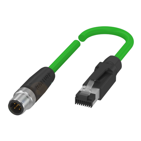Balluff Cordset, M12 male 0deg D-code 4-pin / RJ45 male 0deg 4-pin, 0.6m Balluff
