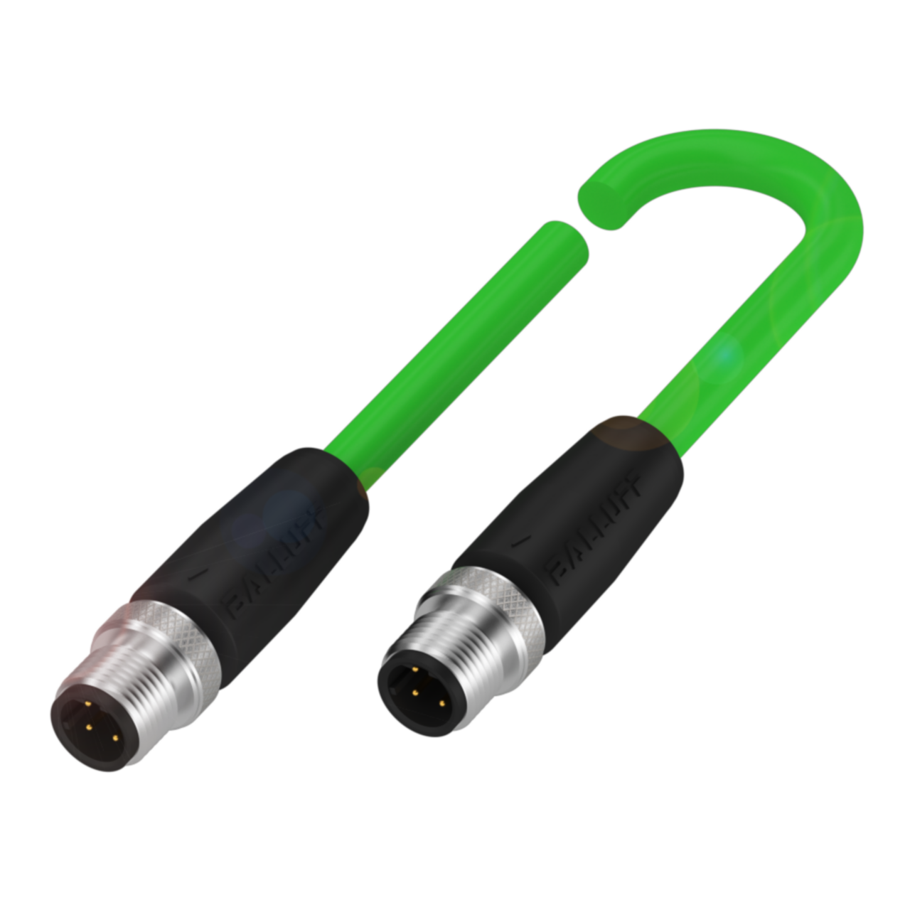Balluff Cordset, M12 male 0deg D-code 4-pin / M12 male 0deg D-code 4-pin, 2m Balluff