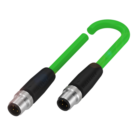 Balluff Cordset, M12 male 0deg D-code 4-pin / M12 male 0deg D-code 4-pin, 2m Balluff