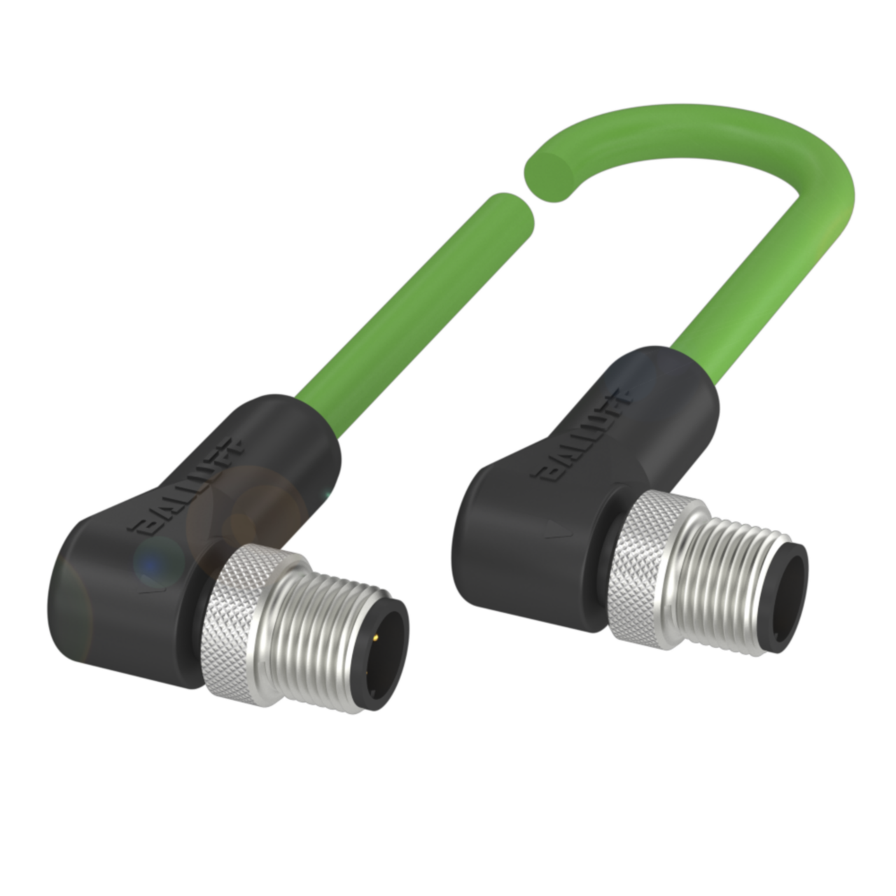Balluff Cordset, M12 male 90deg D-code 4-pin / M12 male 90deg A-code 4-pin, 1m Balluff