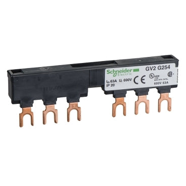 Schneider Comb busbar, 2 tap-offs, 54mm pitch, 63A