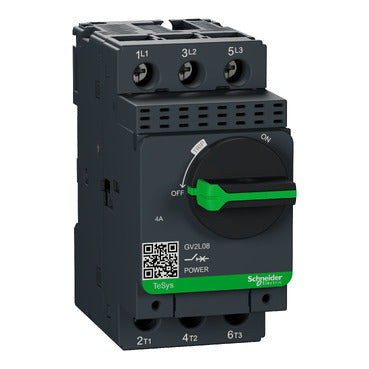 Schneider Motor circuit breaker, magnetic, 3-pole, 4A