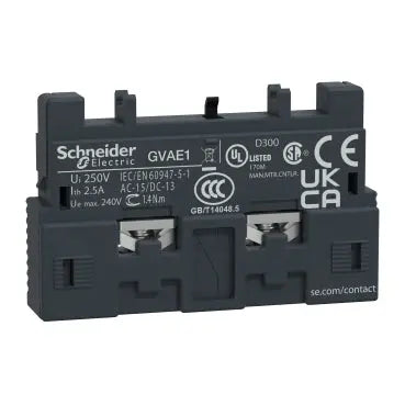 Schneider Auxiliary contact, 1 NO/NC, 24 - 240VAC