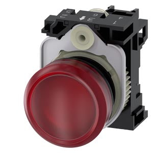 Siemens Indicator light with holder, integrated LED, red, 24V, 22mm