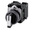 Siemens Selector switch, illuminable, 1NO+1NC, 22mm