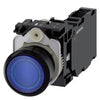 Siemens Illuminated pushbutton, blue, 1NO+1NC, 24V, 22mm