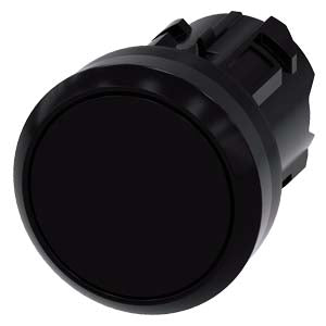 Siemens Pushbutton, momentary contact, plastic, black, 22mm