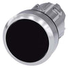 Siemens Pushbutton, black, flat momentary contact type, 22mm