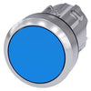 Siemens Pushbutton, blue, flat momentary contact type, 22 mm