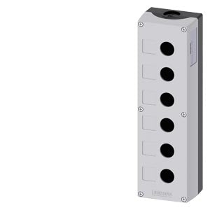 Siemens Enclosure for 22mm command devices, grey top, 6 hole