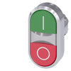 Siemens Illuminated twin p/button, green: I, red: O, 22mm