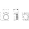 Siemens Holder, 3 modules, plastic - Dimensioned Drawing