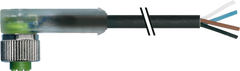 Murr M12 female 90° with cable LED, 4-pole, 10m