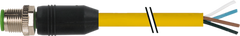 Murr M12 male 0°, A-code with cable, 4-pole, 3m