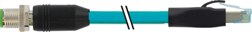 Murr M12 male 0°/ RJ45 male 0°, shielded, 8-pole, 5m