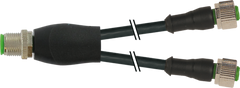 Murr Y-distributor, M12, male/female 0°, A-coded, black, 5m