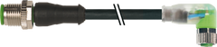 Murr M12 male 0°/M8 female 90°, 3-pole, 1m