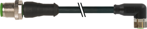 Murr M12 male 0°/M8 female 90°, 4-pole, 1m