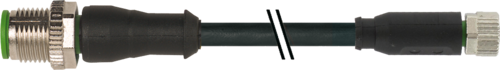 Murr M12 male 0°/M8 female 0°, straight, 3-pole, 3m