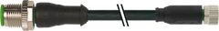 Murr M12 male 0°/M8 female 0°, straight, 3-pole, 3m