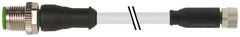 Murr Connector, M12 male to M8 female, straight, 1.5m