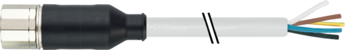 Murr M23 female 0° with cable, straight, 19-pole, 5m