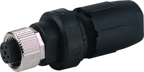 Murr M12 Connector, female 0°, 4-pole, c/s 0.5 - 1mm²