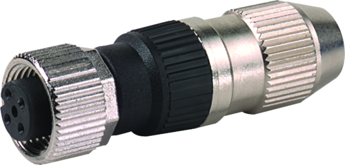 Murr IDC terminal, M12, female 0°, field-wireable, 4-pole