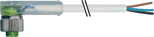 Murr M12 female 90°, A-code with cable, grey, 3-pole, 5m
