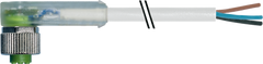 Murr M12 female 90°, A-code with cable, grey, 3-pole, 5m