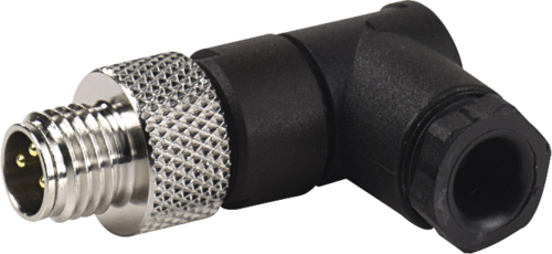 Murr M8 Male 90°, field wireable (solder pins), 3-pole