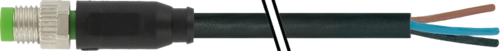 Murr M8 male 0° with cable, straight M8, 3-pole, 10m