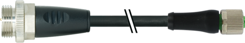 Murr M12 Power female 0°, L-code/ male 0°, 7/8", 0.6m