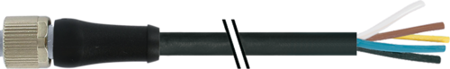 Murr M12 Power cable, 5-Pole, L-coded, female 0°, 35m