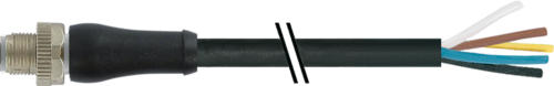 Murr M12 Power male 0°, L-code with cable, 5-pole, 20m