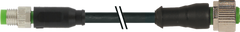 Murr M8 male 0°/ M12 female 0°, 3-pole, black, 3m