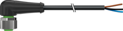 Murr M12 female 90°, A-code with cable, 3-pole, 10m