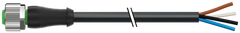 Murr M12 female 0° with cable, straight, 4-pole 7.5m