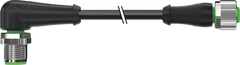 Murr M12 male 90° / M12 female 0°, A-code, 4-pole, 0.6m
